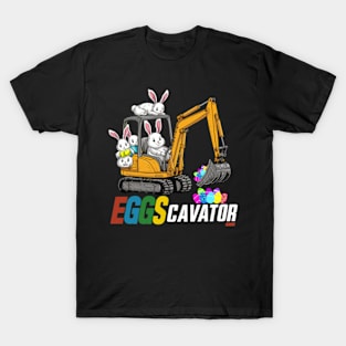 Eggs Cavator Easter Bunny Excavator Cute Boys Kids Toddler T-Shirt